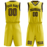 Custom Light Yellow Light Khaki Basketball Set