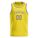 Custom Light Yellow & Light Khaki Colors Design Sports Basketball Jersey