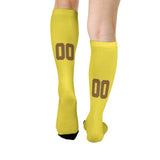 Custom Light Yellow Khaki Knee-High Sock