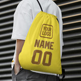 Custom Light Yellow Khaki Drawstring Bag