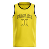 Custom Light Yellow & Light Yellow Colors Design Sports Basketball Jersey