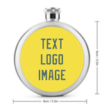 Custom Light Yellow Blue Green Hip Flask