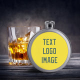 Custom Light Yellow Blue Green Hip Flask