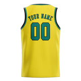 Custom Light Yellow & Blue Green Colors Design Sports Basketball Jersey