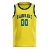 Custom Light Yellow & Blue Green Colors Design Sports Basketball Jersey