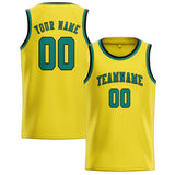 Custom Light Yellow & Blue Green Colors Design Sports Basketball Jersey