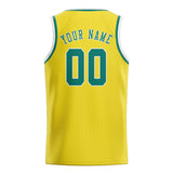 Custom Light Yellow & Blue Green Colors Design Sports Basketball Jersey