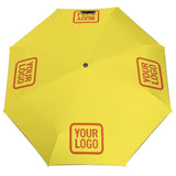 Custom Light Yellow Orange Automatic Umbrella