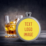 Custom Light Yellow Orange Hip Flask