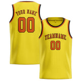 Custom Light Yellow & Orange Colors Design Sports Basketball Jersey