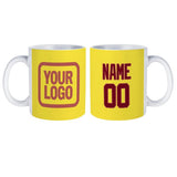 Custom Light Yellow Crimson Red Mug