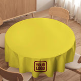 Custom Light Yellow Crimson Red Round Table Cloth
