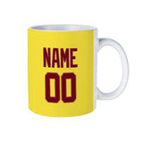 Custom Light Yellow Crimson Red Mug