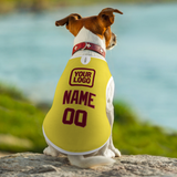 Custom Light Yellow Crimson Red Pet Vest