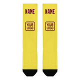 Custom Light Yellow Crimson Red Knee-High Sock