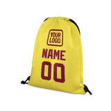 Custom Light Yellow Crimson Red Drawstring Bag