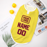 Custom Light Yellow Crimson Red Pet Vest