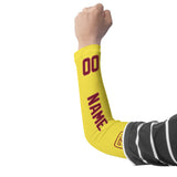 Custom Light Yellow Crimson Red Arm Sleeve