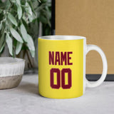 Custom Light Yellow Crimson Red Mug