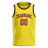 Custom Light Yellow & Copper Rose Colors Design Sports Basketball Jersey