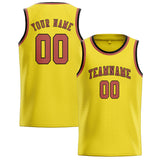 Custom Light Yellow & Copper Rose Colors Design Sports Basketball Jersey
