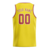 Custom Light Yellow & Copper Rose Colors Design Sports Basketball Jersey