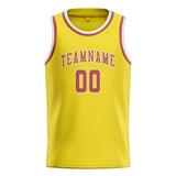 Custom Light Yellow & Copper Rose Colors Design Sports Basketball Jersey
