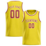 Custom Light Yellow & Copper Rose Colors Design Sports Basketball Jersey