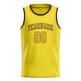 Custom Light Yellow & Gold Colors Design Sports Basketball Jersey