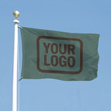 Custom Blue Green Brown Flag