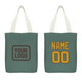 Custom Blue Green Yellow Canvas Tote Bag