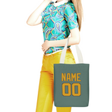 Custom Blue Green Yellow Canvas Tote Bag