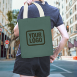 Custom Blue Green Green Canvas Tote Bag