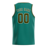 Custom Blue Green & Olive Colors Design Sports Basketball Jersey