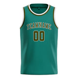 Custom Blue Green & Olive Colors Design Sports Basketball Jersey