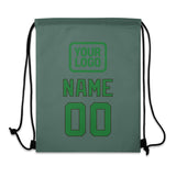 Custom Blue Green Emerald Green Drawstring Bag