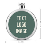 Custom Blue Green Cream Hip Flask