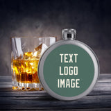 Custom Blue Green Cream Hip Flask