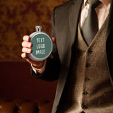 Custom Blue Green Cream Hip Flask