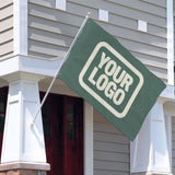 Custom Blue Green Cream Flag