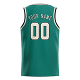 Custom Blue Green & Cream Colors Design Sports Basketball Jersey
