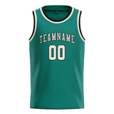 Custom Blue Green & Cream Colors Design Sports Basketball Jersey