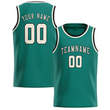 Custom Blue Green & Cream Colors Design Sports Basketball Jersey