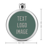 Custom Blue Green Gray Hip Flask