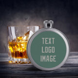 Custom Blue Green Gray Hip Flask