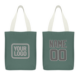 Custom Blue Green Dark Grey Canvas Tote Bag