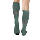 Custom Blue Green Dark Grey Knee-High Sock