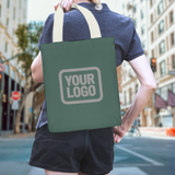 Custom Blue Green Dark Grey Canvas Tote Bag