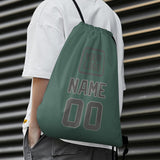 Custom Blue Green Dark Grey Drawstring Bag