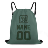 Custom Blue Green Dark Green Drawstring Bag